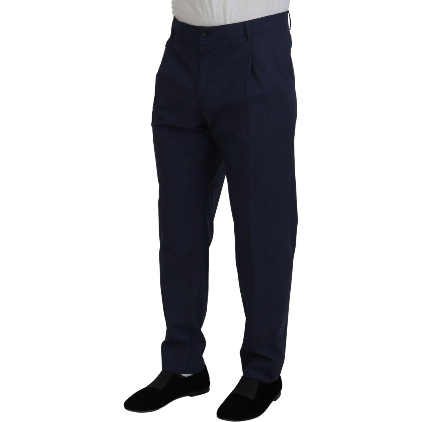 Dolce & Gabbana Dark Blue Cotton Chino Formal Pants PAN74722-56