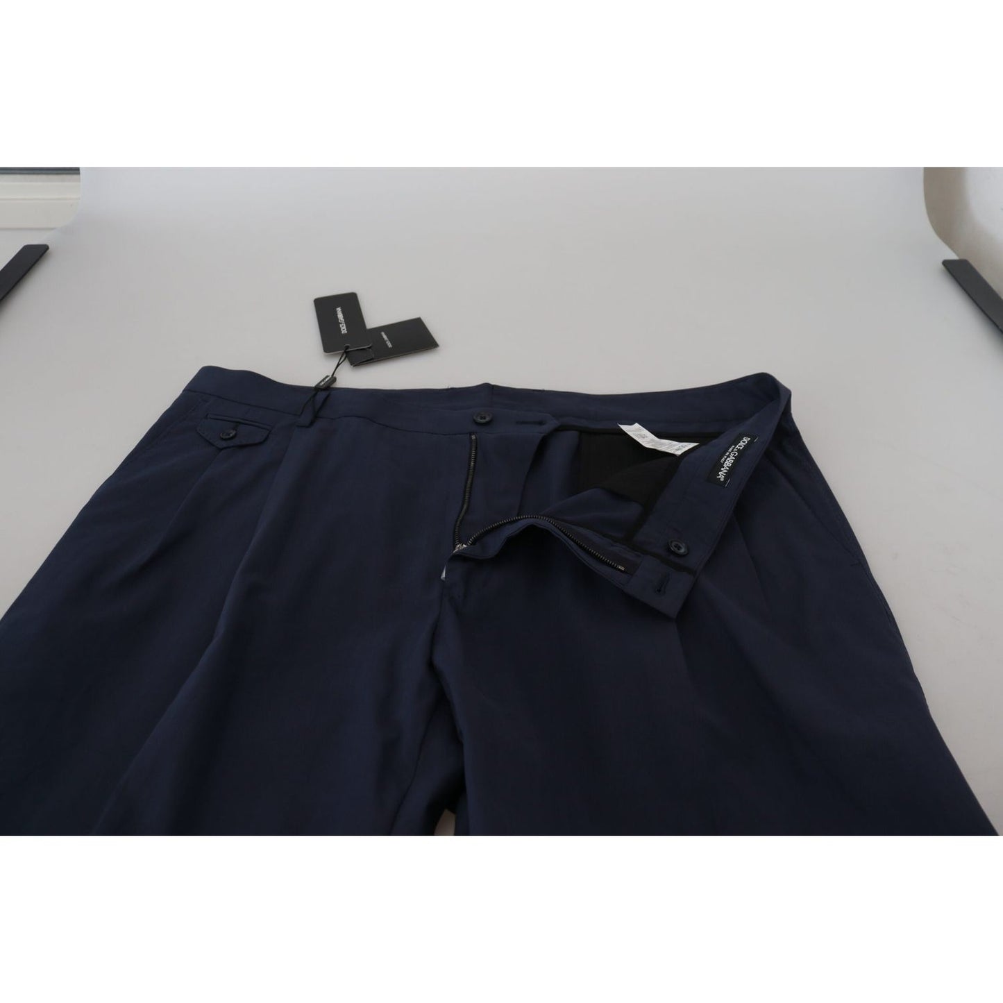 Dolce & Gabbana Dark Blue Cotton Chino Formal Pants PAN74722-56