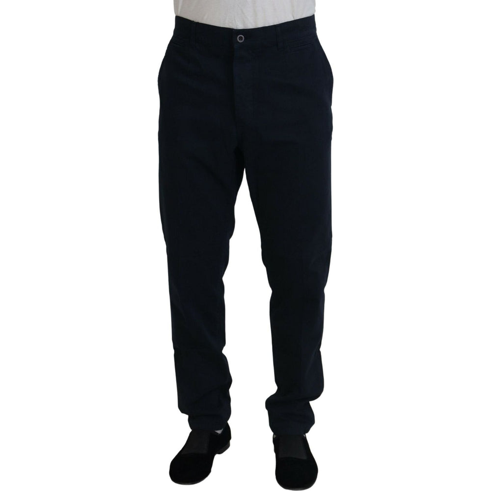 Dolce & Gabbana Blue Cotton Dress Formal Men Pants PAN74740-52