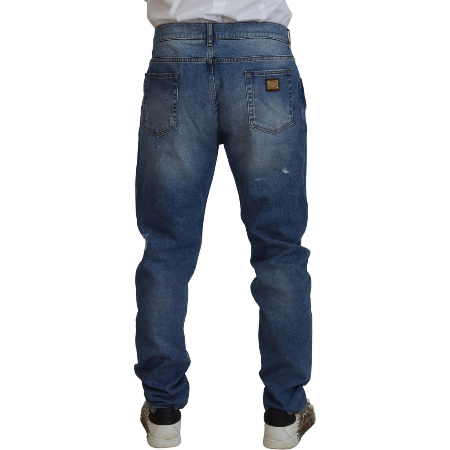 Dolce & Gabbana Blue Washed Skinny Cotton Denim Jeans PAN74793-60