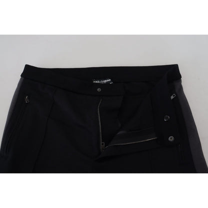 Dolce & Gabbana Black Wool Horseshoe Jogger Pants