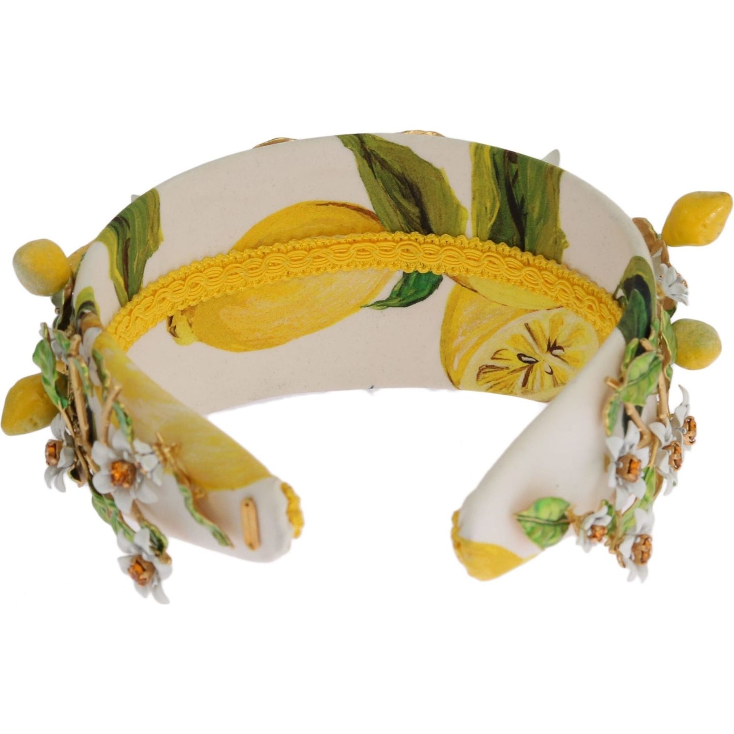 Dolce & Gabbana Yellow Lemons Sicily Crystal Diadem Tiara Headband