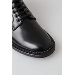 Dolce & Gabbana Black Leather Men Short Boots Lace Up Shoes MV5011-39