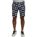Dolce & Gabbana Blue Logo Print Cotton Chinos Shorts PAN74753- 44