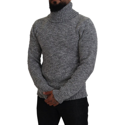 Dolce & Gabbana Gray Wool Knit Turtleneck Pullover Sweater