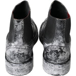 Dolce & Gabbana Black Gray Leather Ankle Boots MV5047-39
