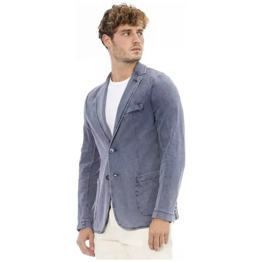 Distretto12 Blue Cotton Mens Blazer DI-23609-FBB-IT52-239