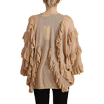 Aniye By Chic Beige Long Sleeve Open Front Cardigan Aniye By Rosy Brown