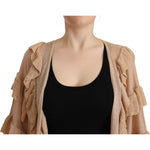 Aniye By Chic Beige Long Sleeve Open Front Cardigan Aniye By Rosy Brown