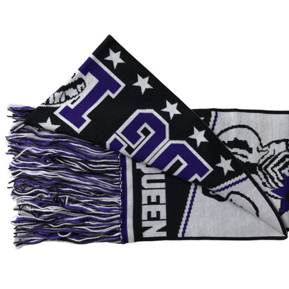 Dolce & Gabbana Multicolor Wool DG Queen Wrap Fringe Scarf