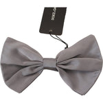 Dolce & Gabbana Elegant Silver Gray Silk Bow Tie Dolce & Gabbana Dim Gray
