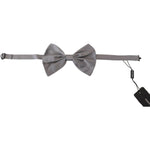 Dolce & Gabbana Elegant Silver Gray Silk Bow Tie Dolce & Gabbana Slate Gray