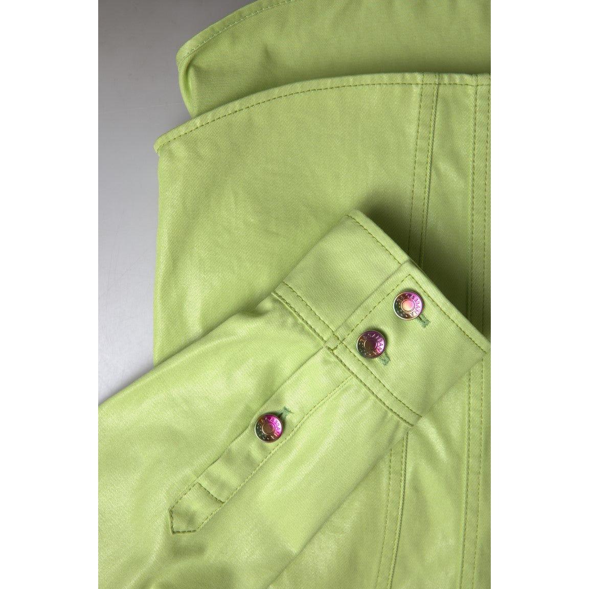 Dolce & Gabbana Green Cotton Collared Button Down Shirt