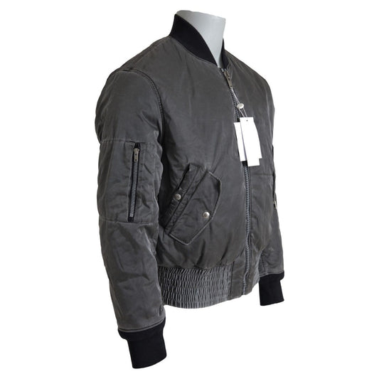 MM6 Maison Margiela Gray Bomber Zipper Pocket Sleeves Jacket JKT3047-46