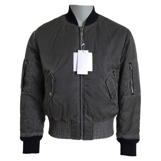 MM6 Maison Margiela Gray Bomber Zipper Pocket Sleeves Jacket JKT3047-46