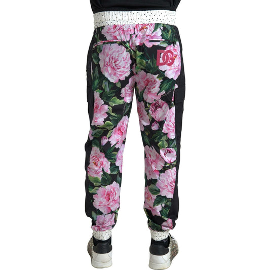 Dolce & Gabbana Multicolor Peony Joggers Cotton Men Pants PAN74844-58