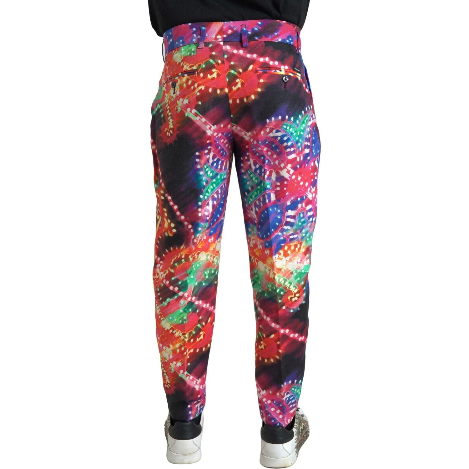 多色亚麻斜纹布裤 - 意大利优雅