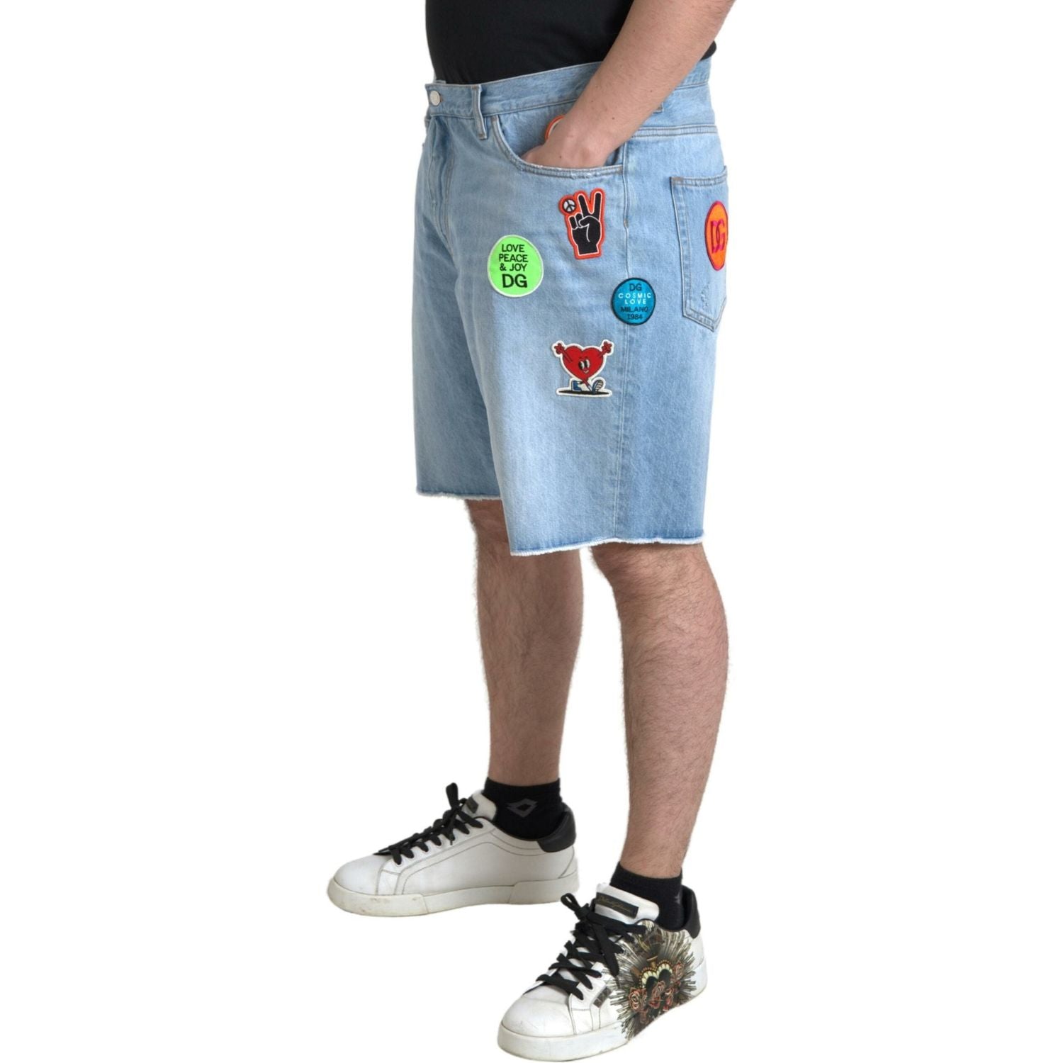 优雅浅蓝色牛仔百慕大短裤