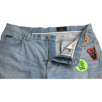 Dolce & Gabbana Light Blue Cotton Men Bermuda Denim Shorts