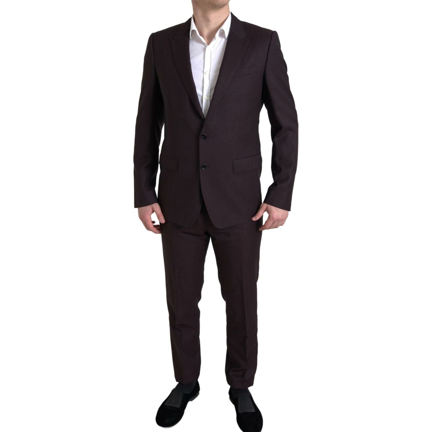 بدلة دولتشي آند غابانا مارون مارتيني بقصّة Slim Fit من قطعتين