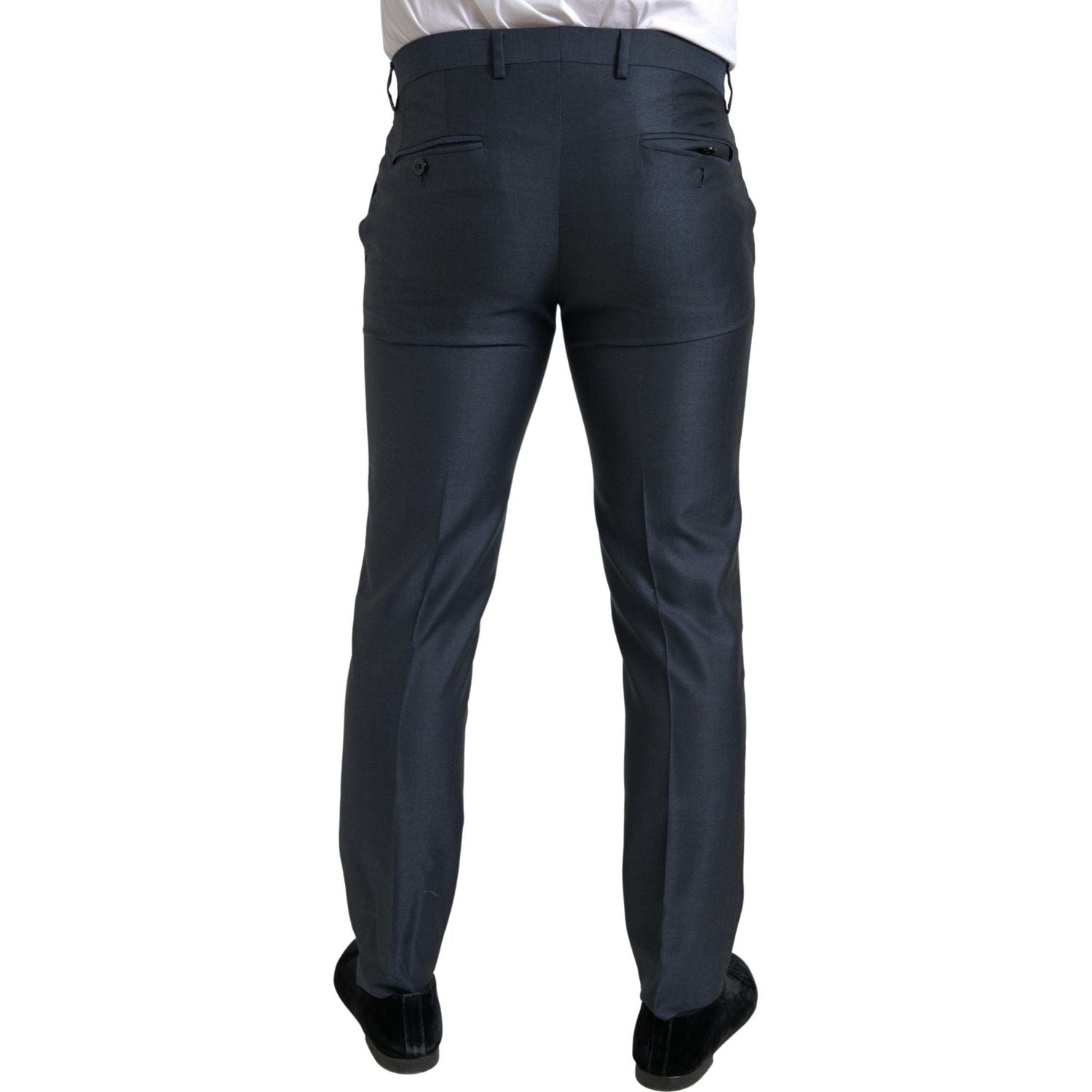 优雅蓝色丝绸混纺马提尼套装