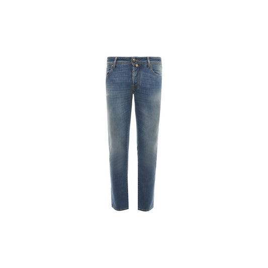 Jacob Cohen Light Blue Cotton Men Jeans with Stretch Fit JA-11672-37