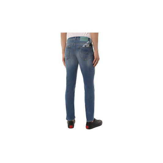 Jacob Cohen Light Blue Cotton Men Jeans with Stretch Fit JA-11672-37