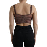 Dolce & Gabbana Elegant Cropped Silk Blend Top Dolce & Gabbana Rosy Brown