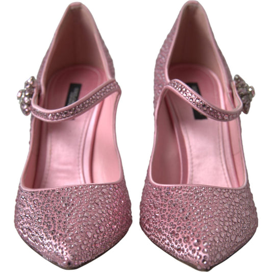 Dolce & Gabbana Pink Strass Crystal Heels Pumps Shoes LA10328-40.5