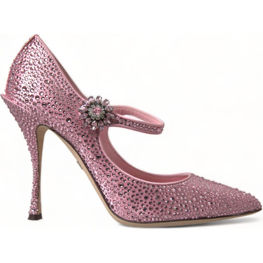Dolce & Gabbana Pink Strass Crystal Heels Pumps Shoes LA10328-40.5