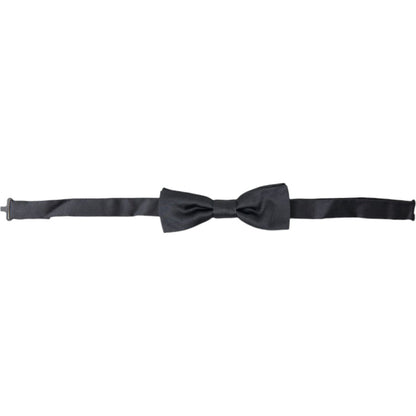 Dolce & Gabbana Dark Gray Silk Adjustable Neck Men Papillon Bow Tie