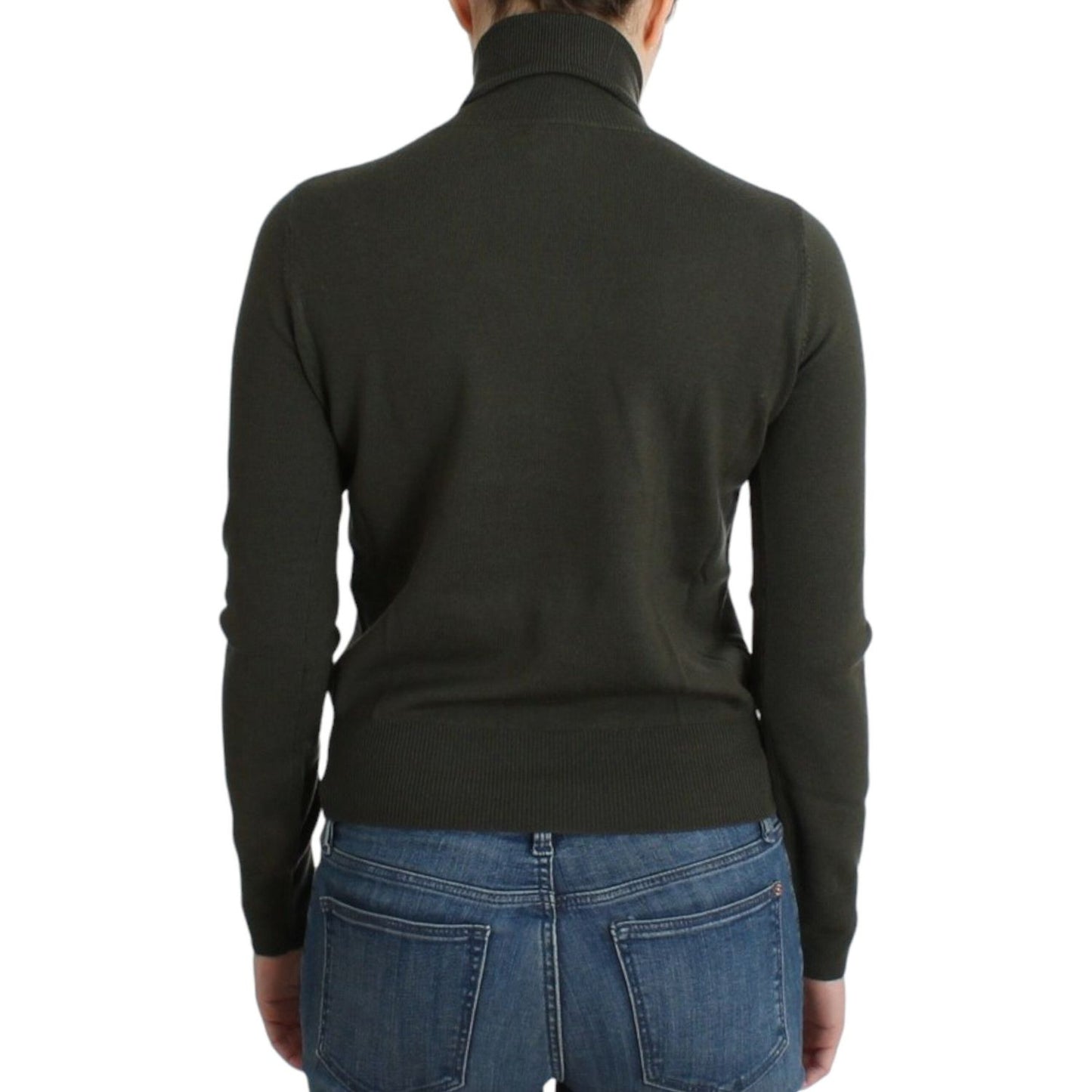 John Galliano Green wool turtleneck sweater