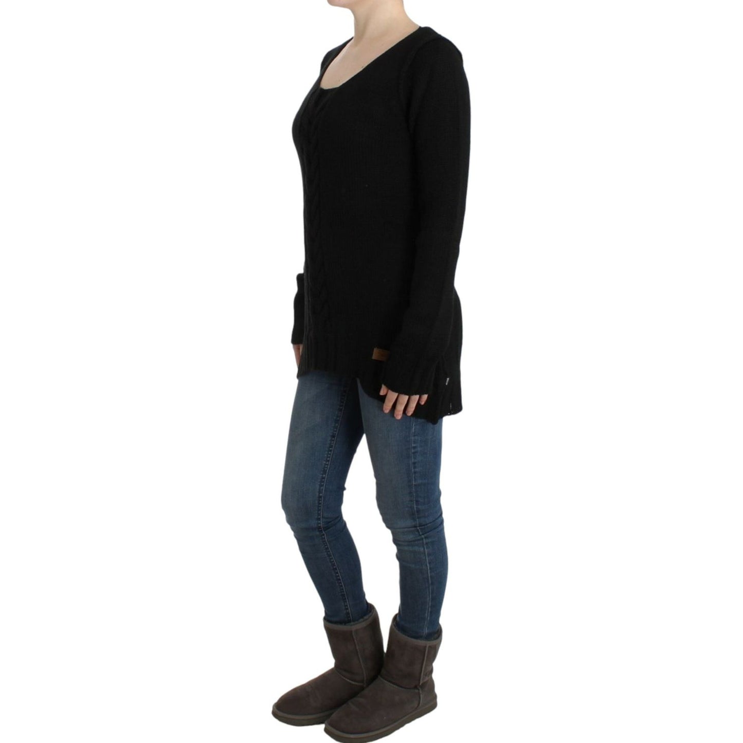 Cavalli Black knitted wool sweater
