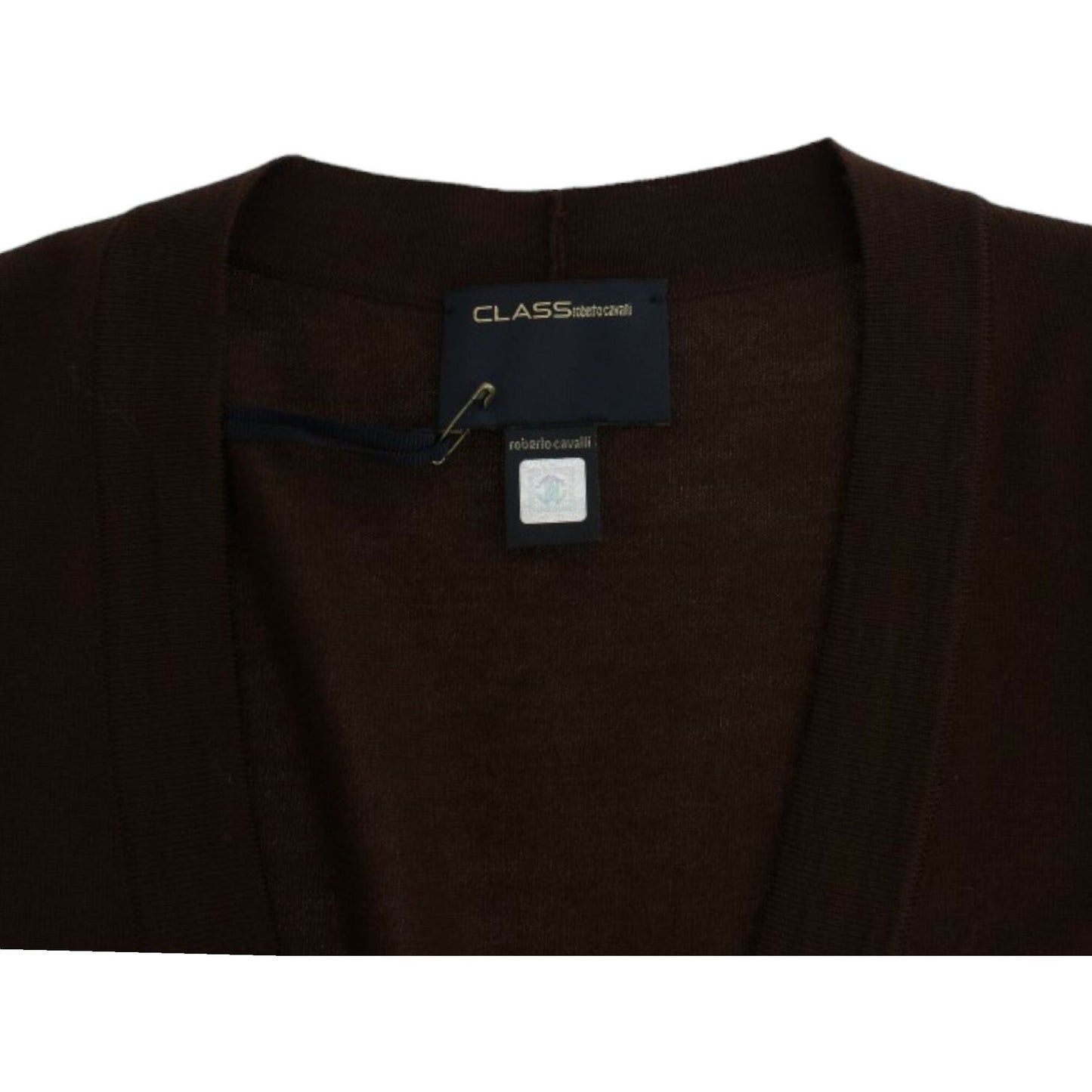 Cavalli Brown cropped wool cardigan