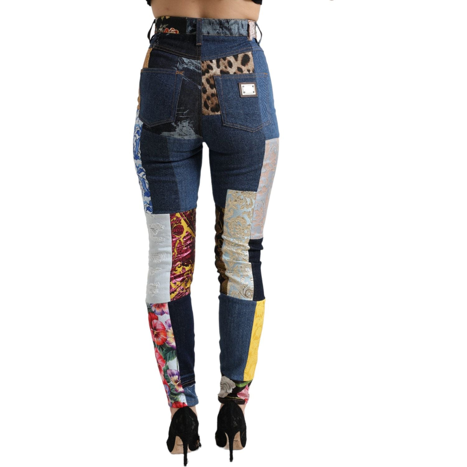 بنطلون جينز ضيق من Dolce &amp; Gabbana Vibrant Patchwork
