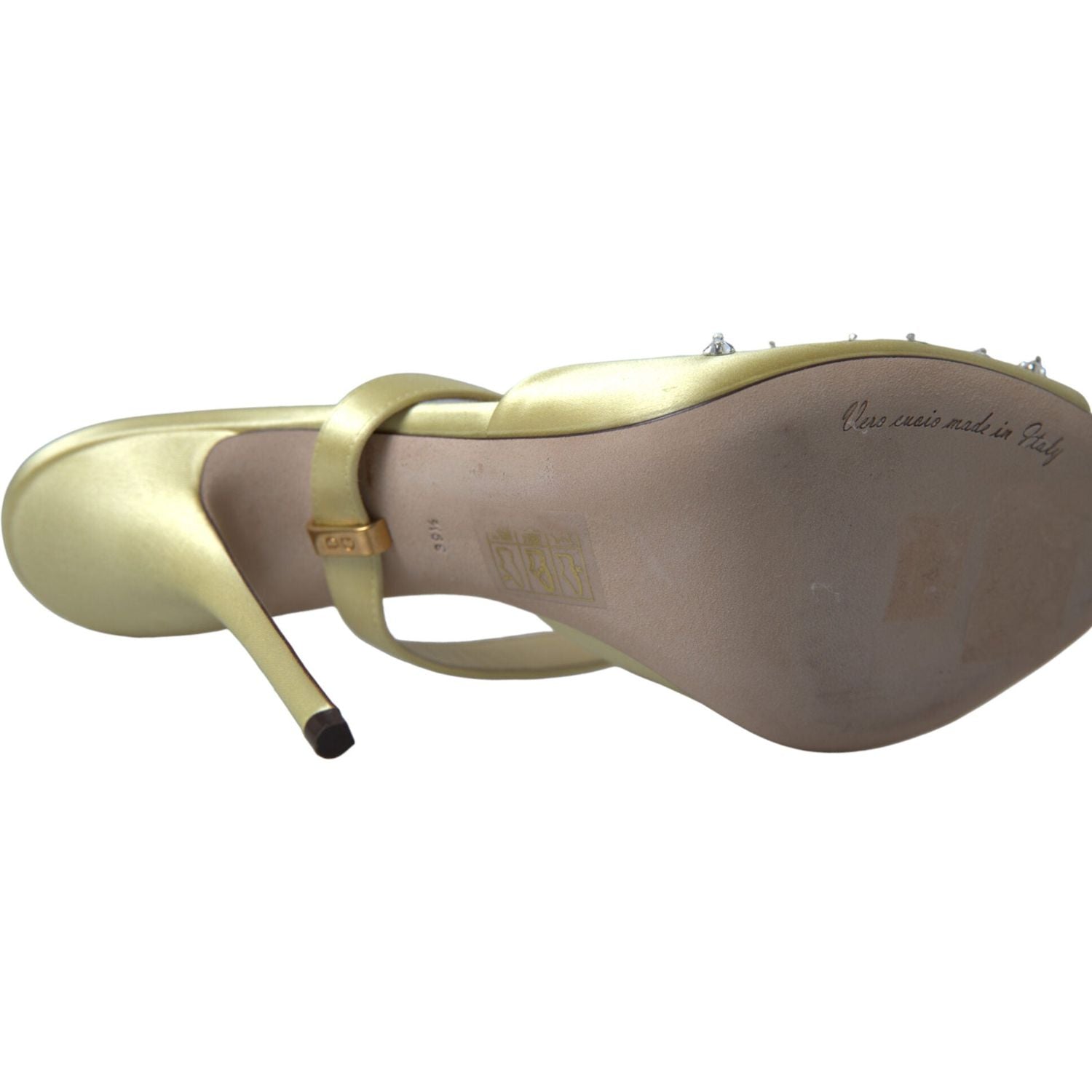 水晶缀饰真丝凉鞋