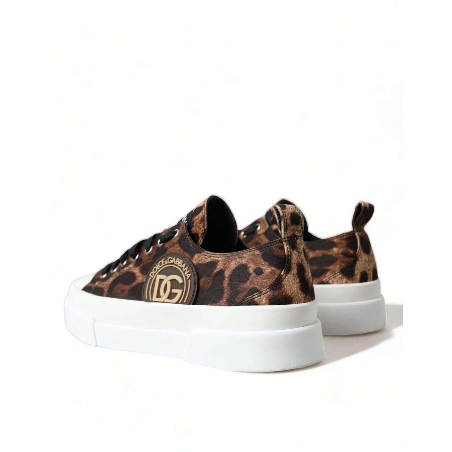 Dolce & Gabbana Brown Leopard Canvas Sneakers Shoes