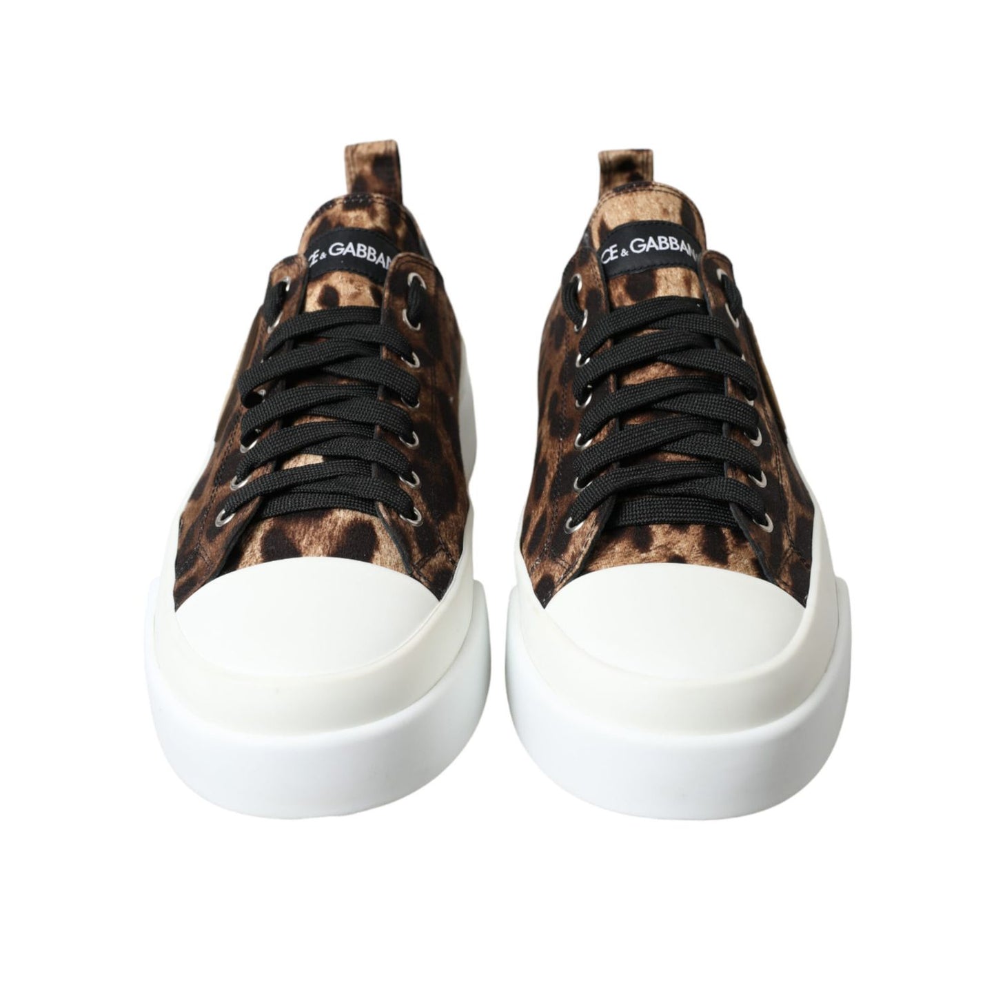 Dolce & Gabbana Brown Leopard Canvas Sneakers Shoes