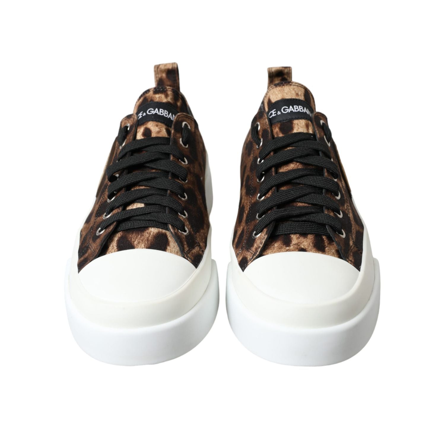 Dolce & Gabbana Brown Leopard Canvas Sneakers Shoes