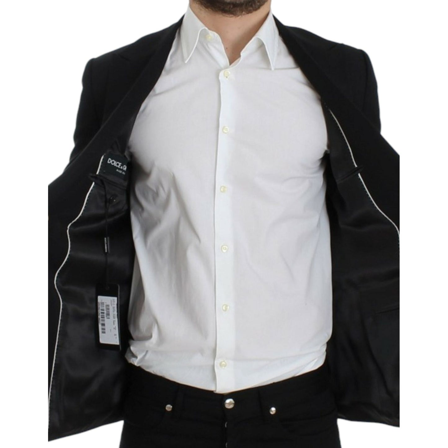 Dolce & Gabbana Black wool slim fit blazer