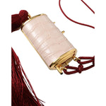 Dolce & Gabbana Pink Exotic Leather Mini Mirror Tassel Makeup Bag BAG1276