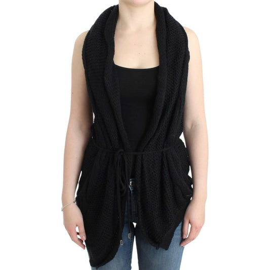 Costume National Black sleeveless knitted cardigan SIG12086-2