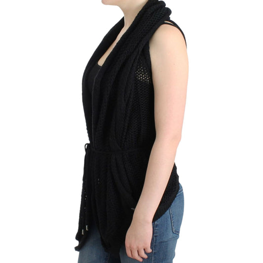 Costume National Black sleeveless knitted cardigan SIG12086-2