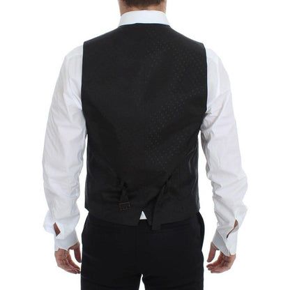 Dolce & Gabbana Black Wool Silk Stretch Dress Vest Blazer