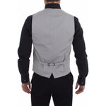 Dolce & Gabbana Gray Cotton Slim Fit Button Front Dress Vest GSS10422-1