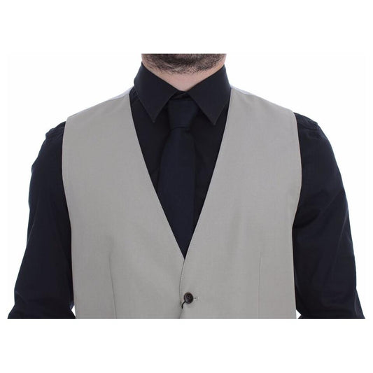 Dolce & Gabbana Beige Cotton Silk Blend Dress Vest Blazer VES10094-1