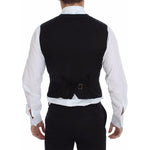 Dolce & Gabbana Black Flax Cotton Dress Vest Blazer VES10069-4