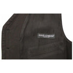 Dolce & Gabbana Black Flax Cotton Dress Vest Blazer VES10069-4