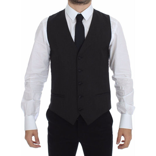 Dolce & Gabbana Gray Wool Stretch Dress Vest Jacket Blazer VES10061-1
