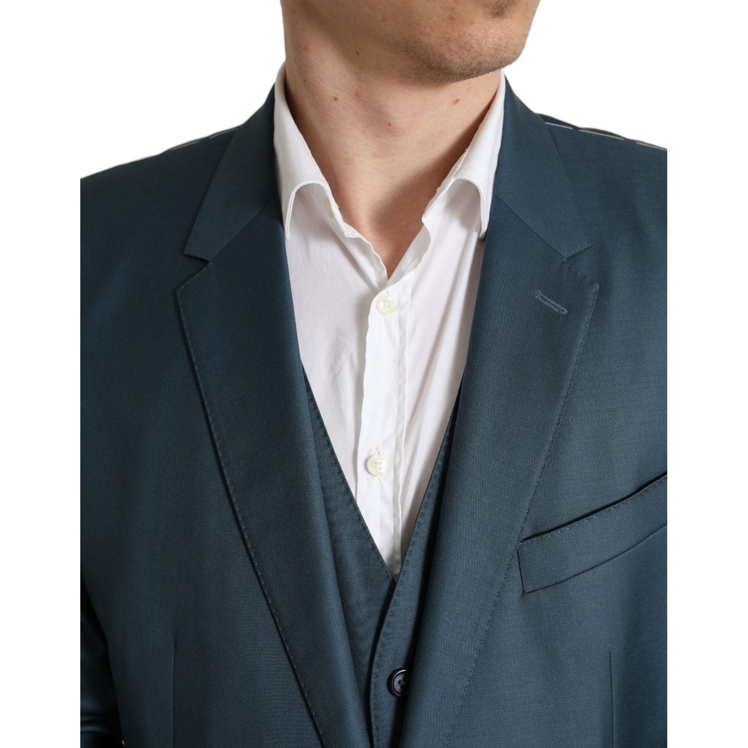 优雅绿色马提尼两件套羊毛西装